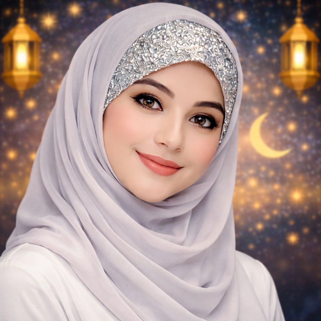 Instant Chiffon Hijab with Attached Under Cap – Party & Event Ready Modest Wear