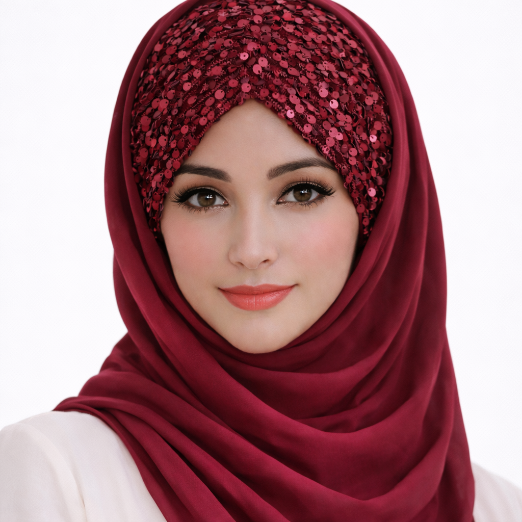 Shining Star Fancy Ready to Wear Hijab – Emerald Green | Luxury Wedding Wear