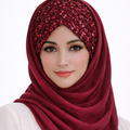 Shining Star Fancy Ready to Wear Hijab – Classic Wine Maroon | Luxury Wedding & Party Wear