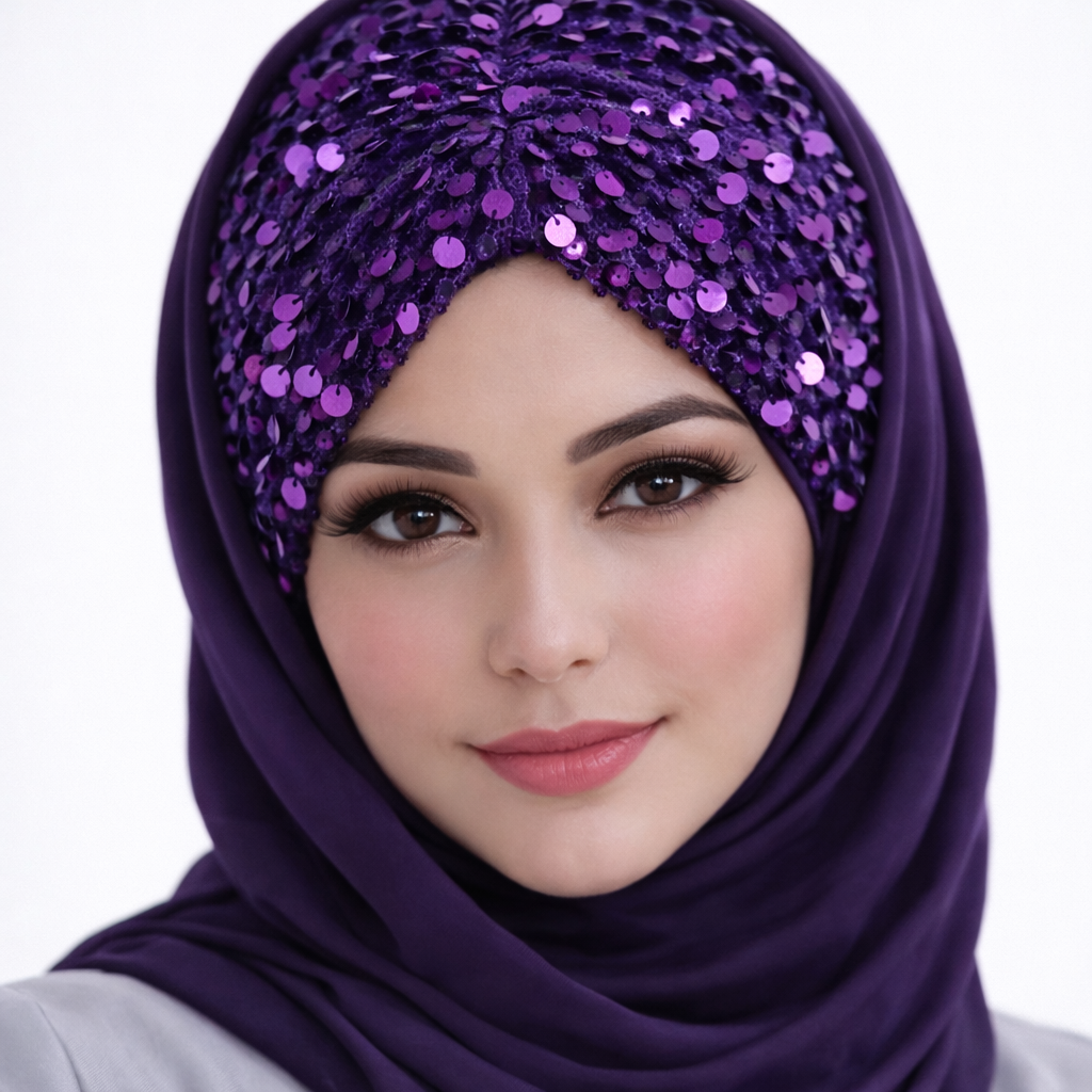 Shining Star Fancy Ready to Wear Hijab – Soft Lavender | Luxury Party Hijab