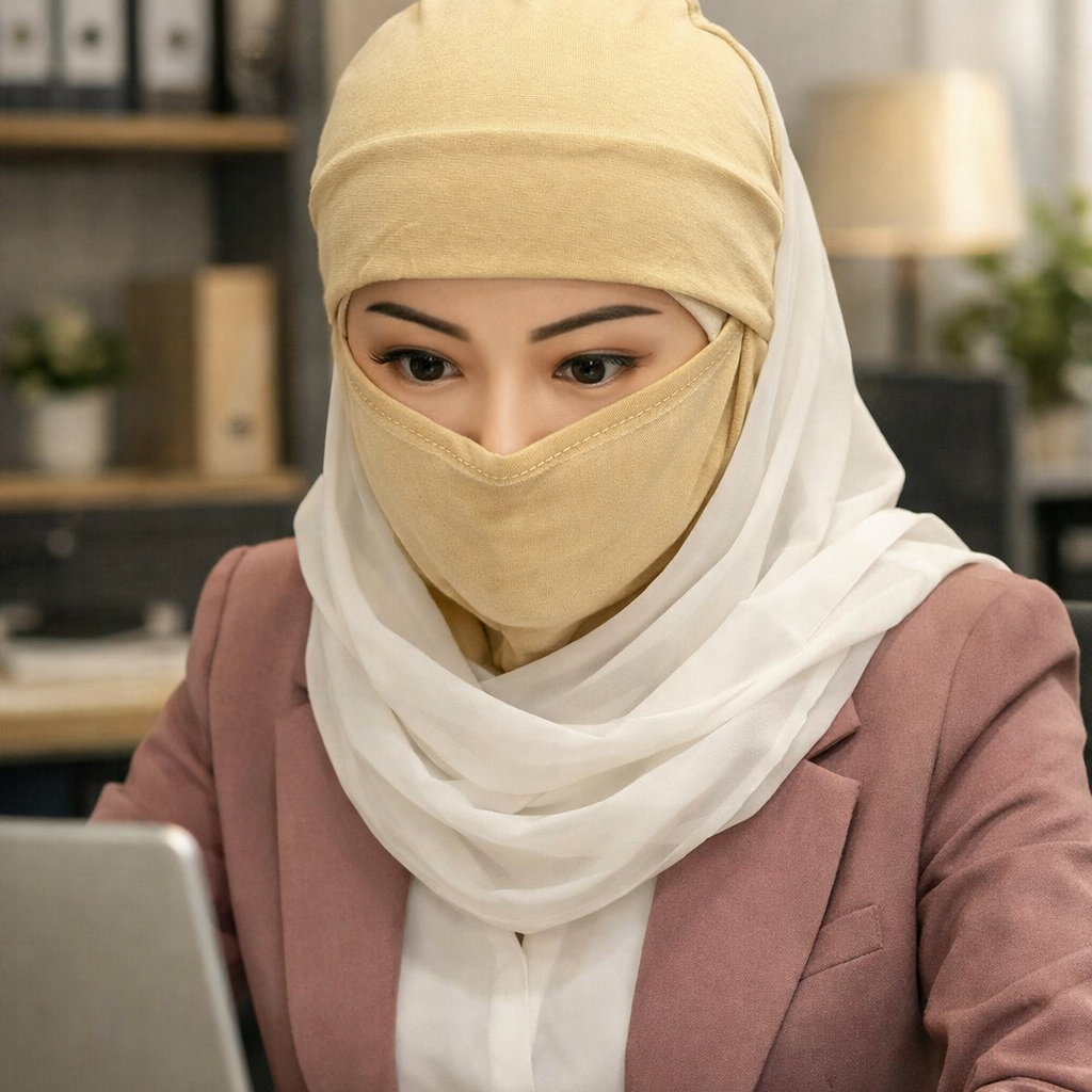 Premium Skin Ninja Niqab Hijab Cap Full Head Cover Ninja Niqab Cap