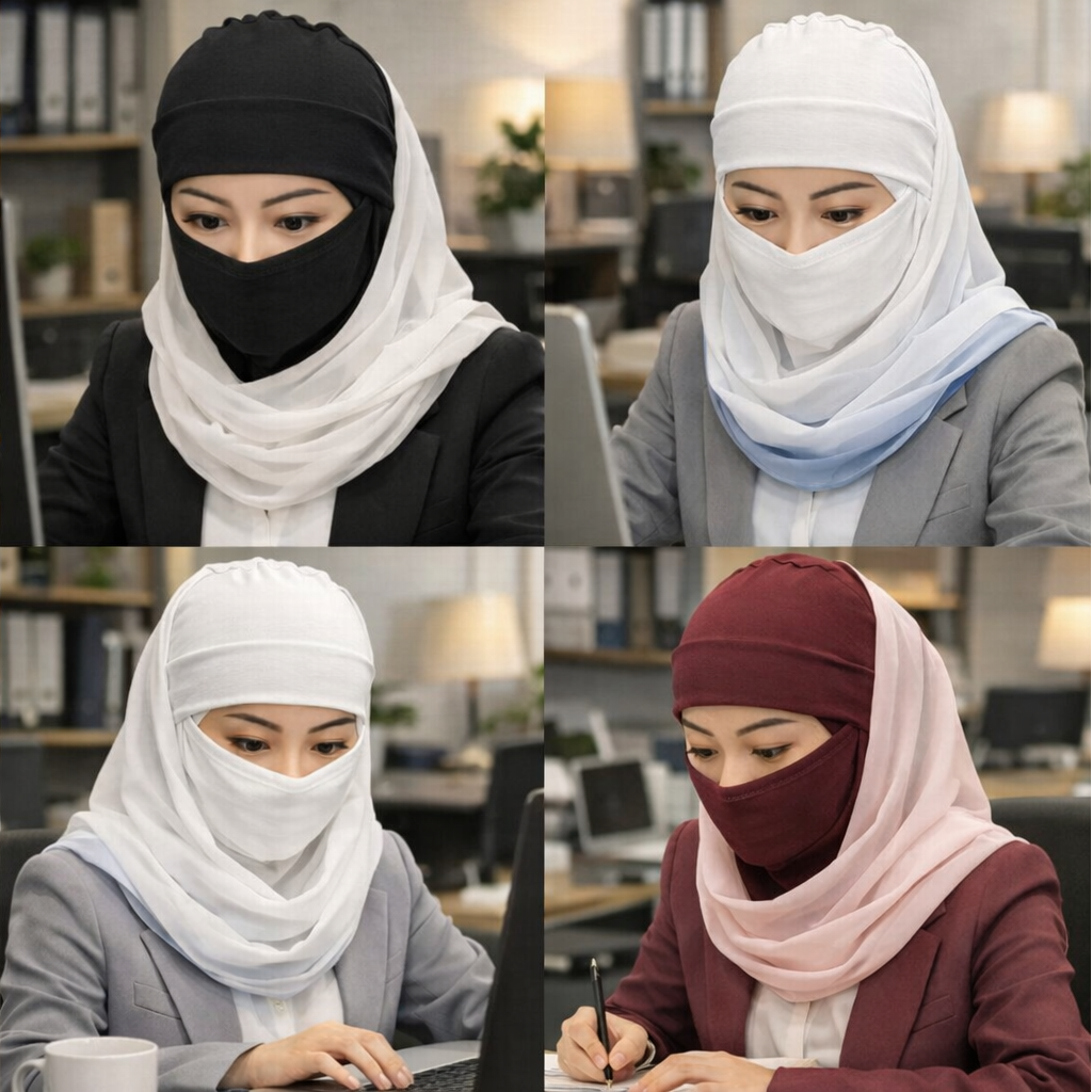 Classis Maroon Ninja Niqab Inner Cap full coverage and a secure fit (maroon color)