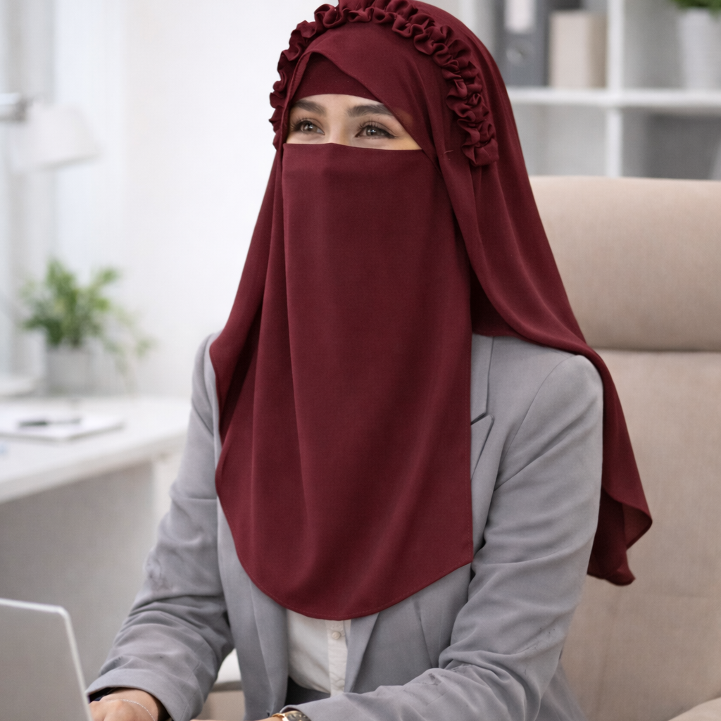 Ready-to-Wear Crown Hijab with Niqab & Cap for Women and Girls – Stylish, Comfortable & Easy Wear