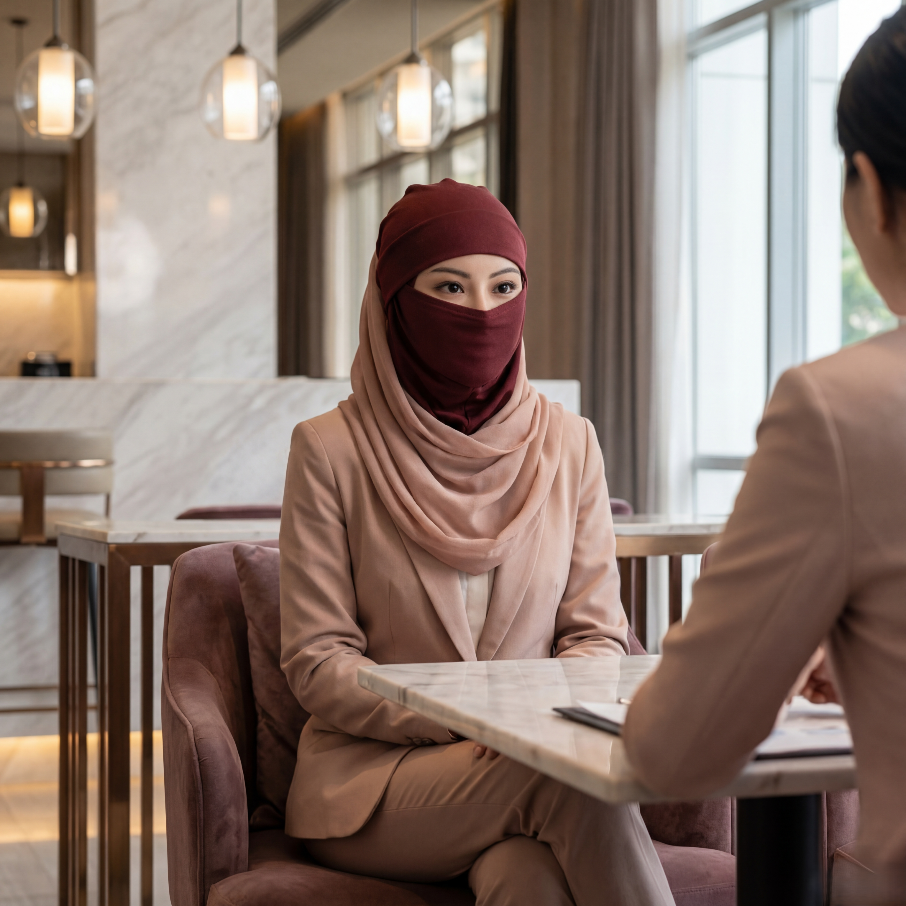 Classis Maroon Ninja Niqab Inner Cap full coverage and a secure fit (maroon color)