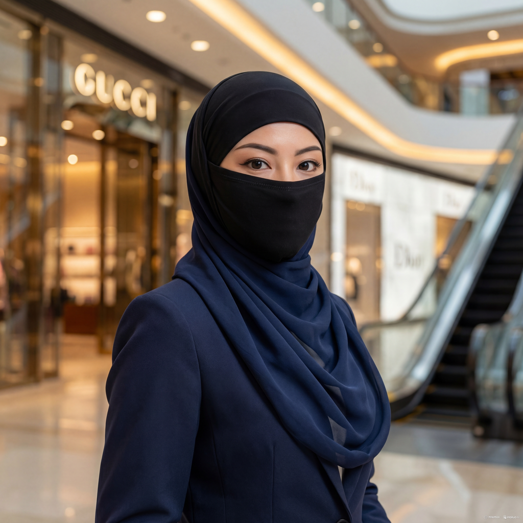 Premium Black Ninja Niqab Hijab Cap Full Head Cover Ninja Niqab Cap