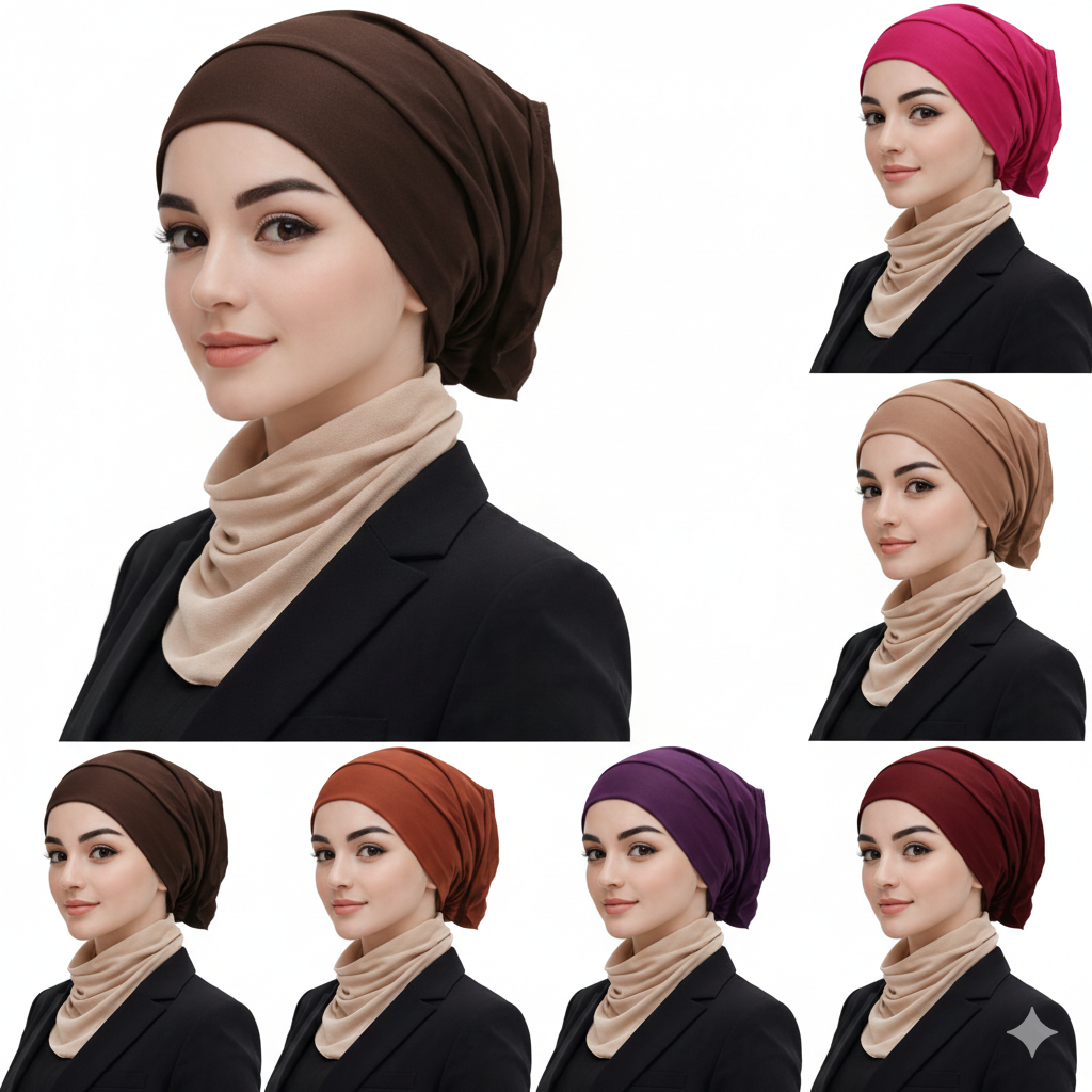 Plain Tube Inner Hijab Caps for Girls & Women – Soft, Comfortable & Breathable (Pack of 4)