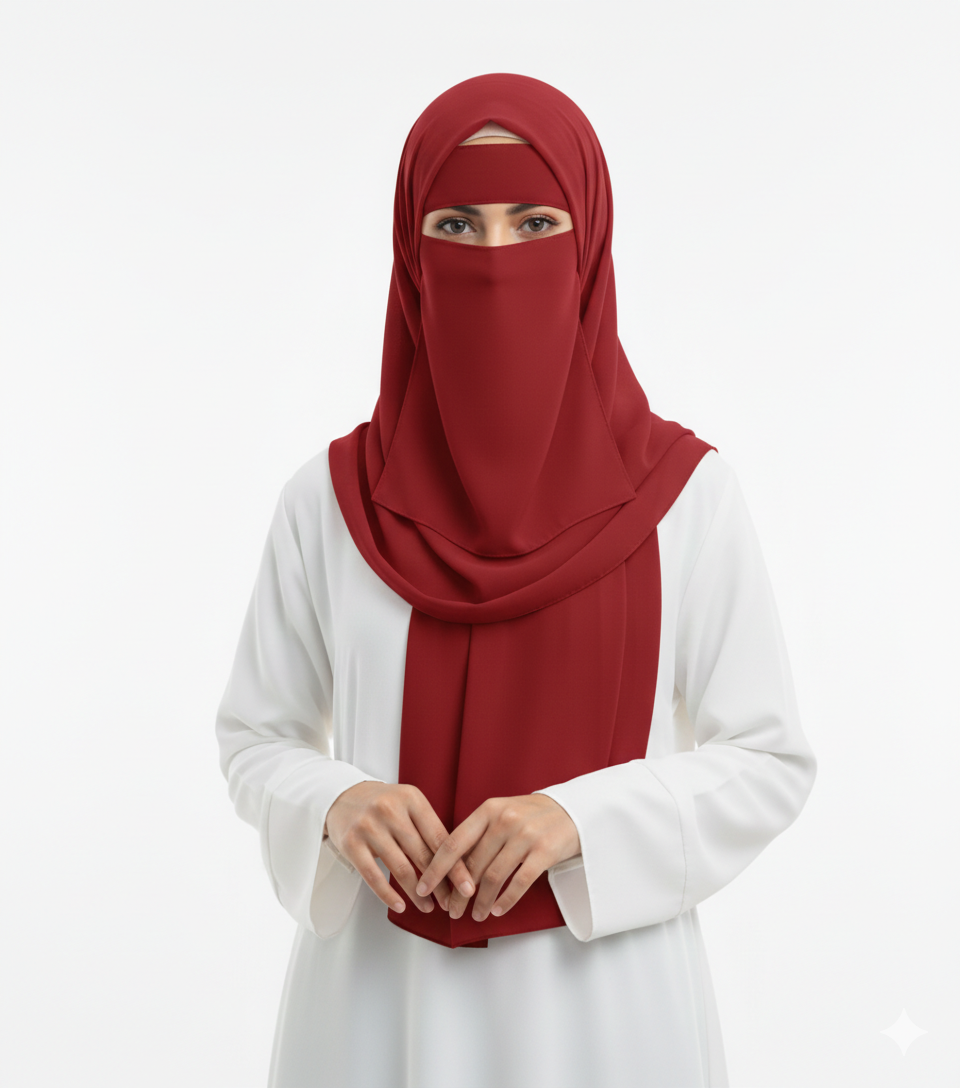 Forehead Niqab Patti Stole with Cap – Stylish & Comfortable Hijab Accessory for Women & Girls