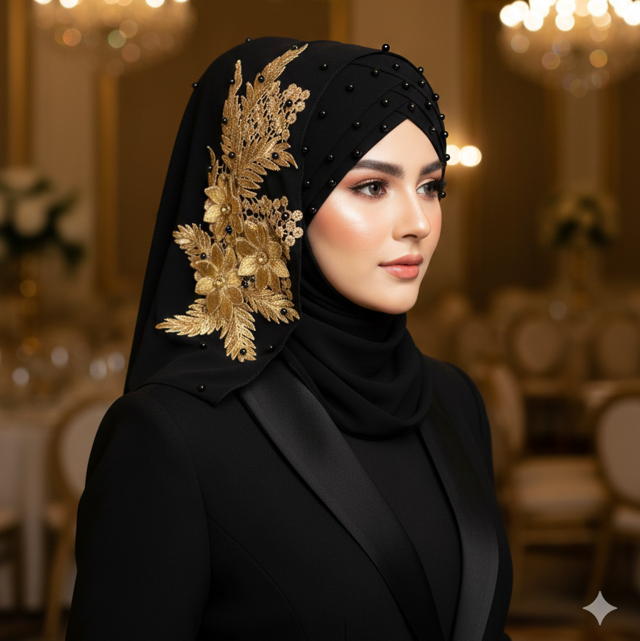 Ladies Fancy Party Wear Bridal Hijab-Elegant & Stylish Scarf Collection