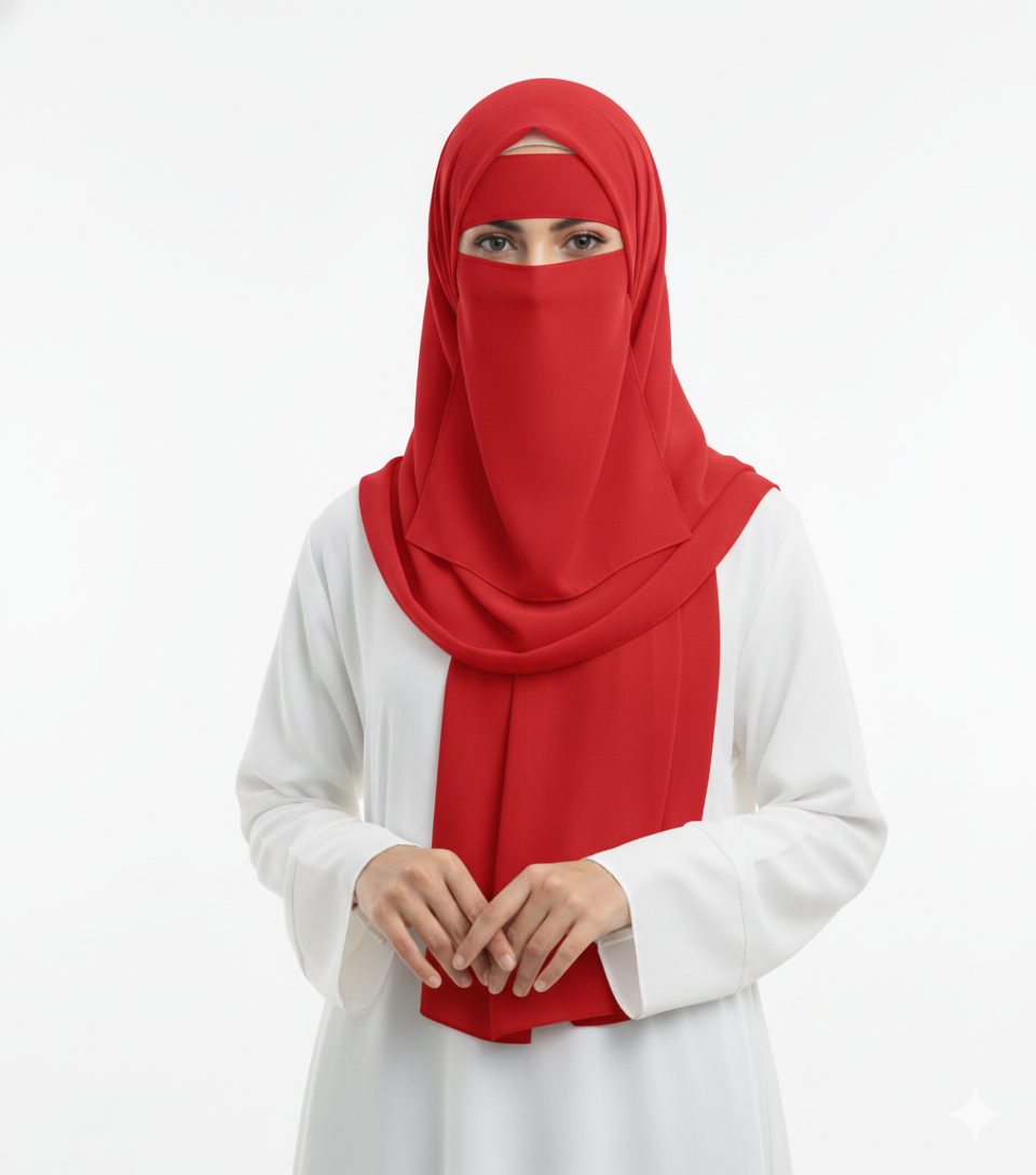 Forehead Niqab Patti Stole with Cap – Stylish & Comfortable Hijab Accessory for Women & Girls