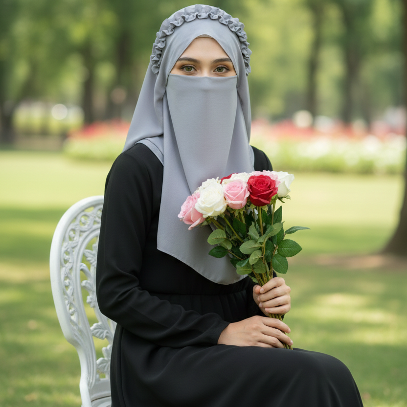 Ready-to-Wear Crown Hijab with Niqab & Cap for Women and Girls – Stylish, Comfortable & Easy Wear