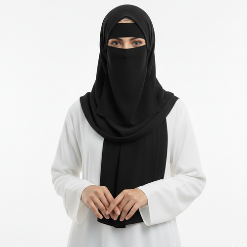 Forehead Niqab Patti Stole with Cap – Stylish & Comfortable Hijab Accessory for Women & Girls