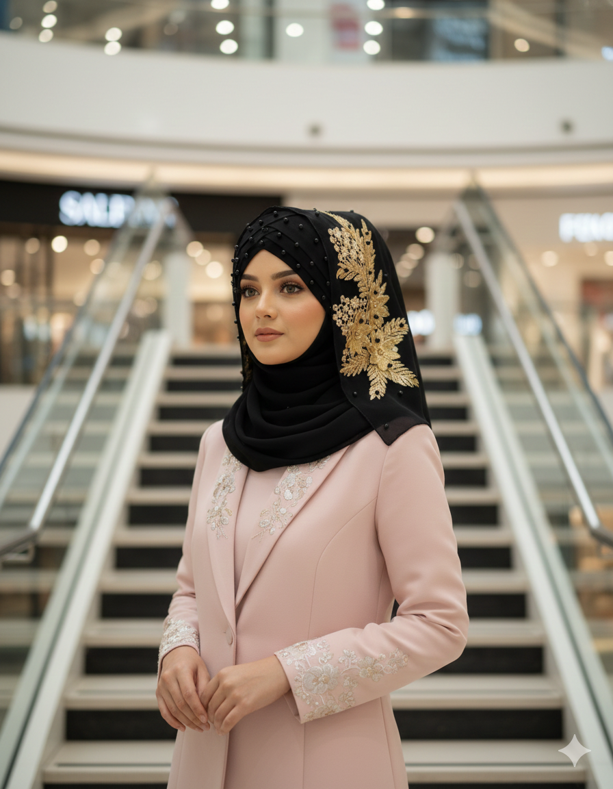 Ladies Fancy Party Wear Bridal Hijab-Elegant & Stylish Scarf Collection
