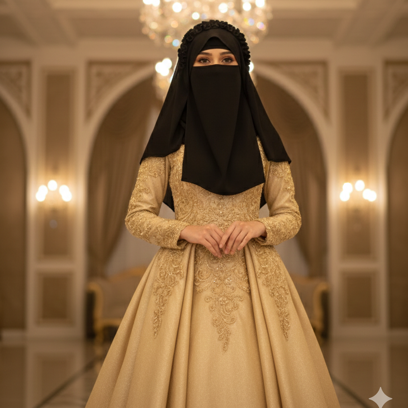 Ready-to-Wear Crown Hijab with Niqab & Cap for Women and Girls – Stylish, Comfortable & Easy Wear