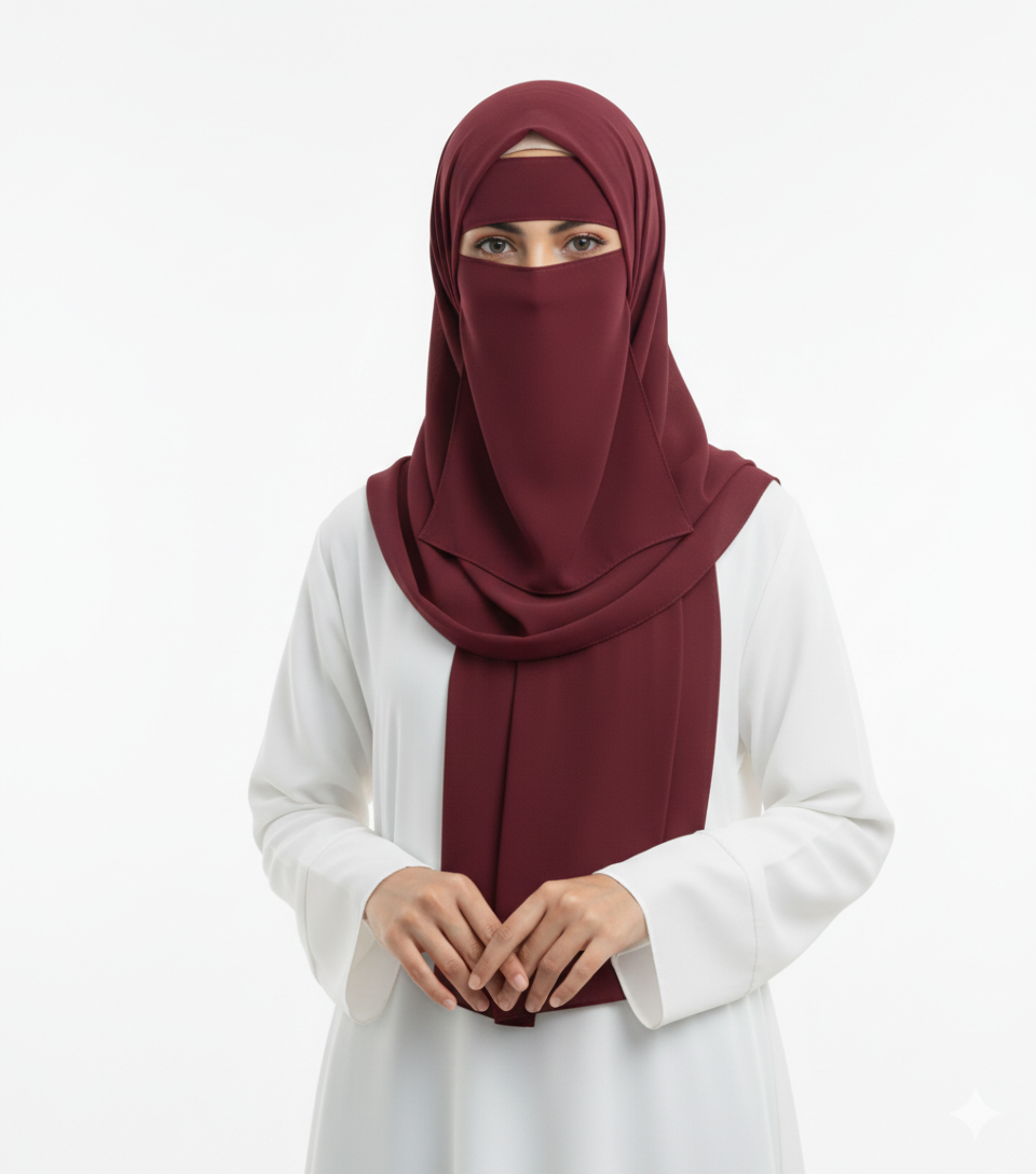 Forehead Niqab Patti Stole with Cap – Stylish & Comfortable Hijab Accessory for Women & Girls