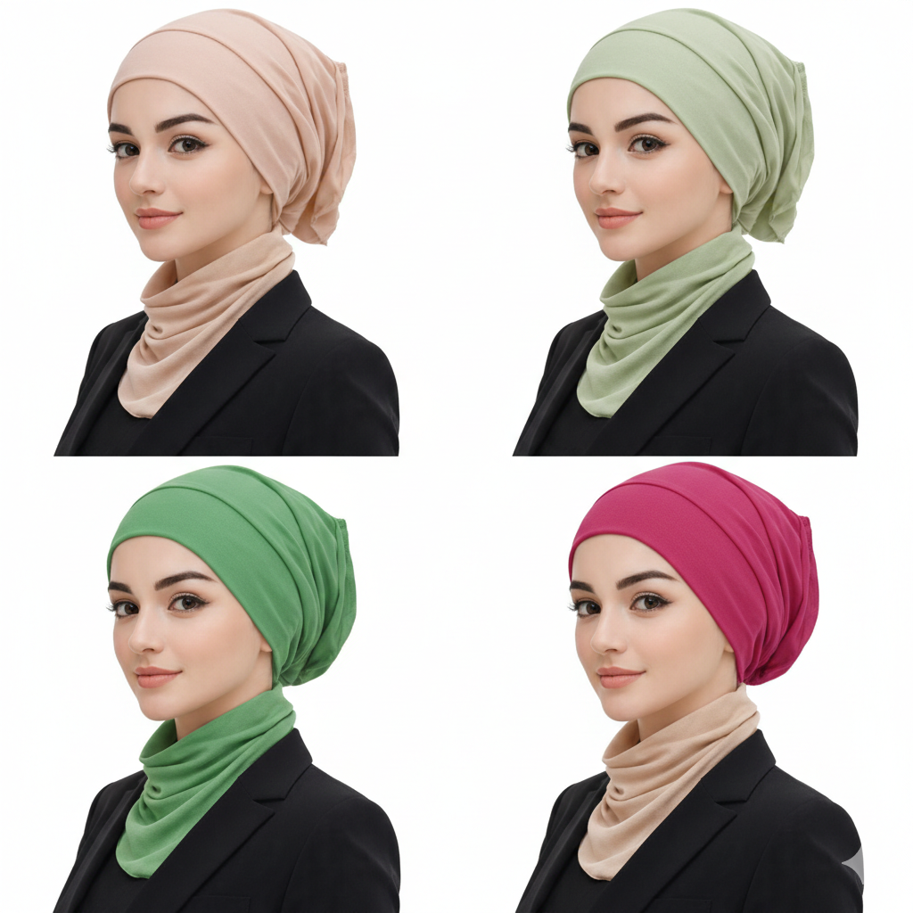 Plain Tube Inner Hijab Caps for Girls & Women – Soft, Comfortable & Breathable (Pack of 4)