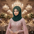 Shining Star Fancy Ready to Wear Hijab – Emerald Green | Luxury Wedding Wear