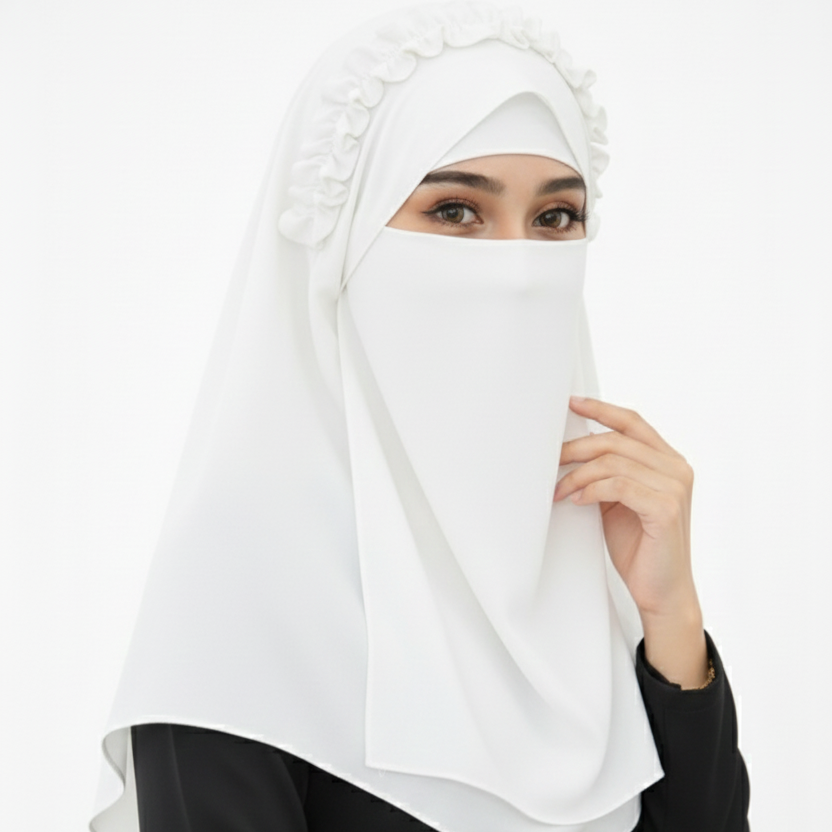 Ready-to-Wear Crown Hijab with Niqab & Cap for Women and Girls – Stylish, Comfortable & Easy Wear