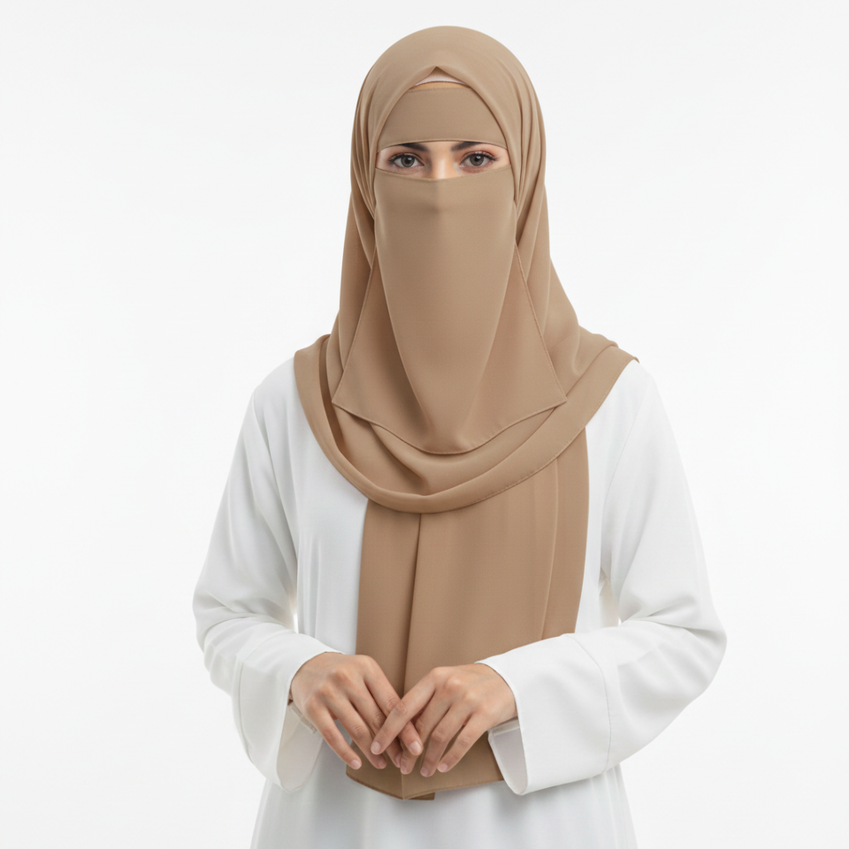 Forehead Niqab Patti Stole with Cap – Stylish & Comfortable Hijab Accessory for Women & Girls