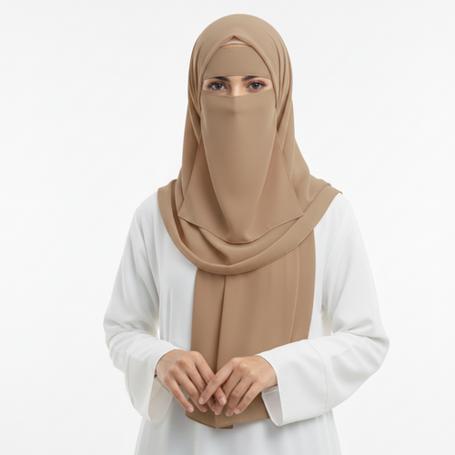 Forehead Niqab Patti Stole with Cap – Stylish & Comfortable Hijab Accessory for Women & Girls