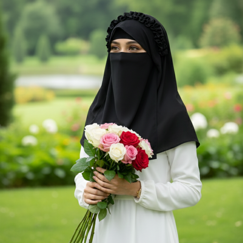 Ready-to-Wear Crown Hijab with Niqab & Cap for Women and Girls – Stylish, Comfortable & Easy Wear