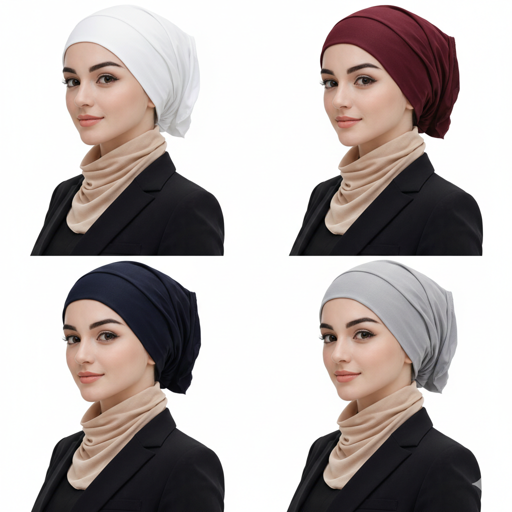 Plain Tube Inner Hijab Caps for Girls & Women – Soft, Comfortable & Breathable (Pack of 4)