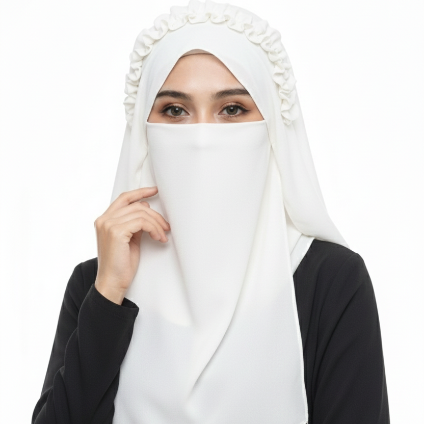 Ready-to-Wear Crown Hijab with Niqab & Cap for Women and Girls – Stylish, Comfortable & Easy Wear