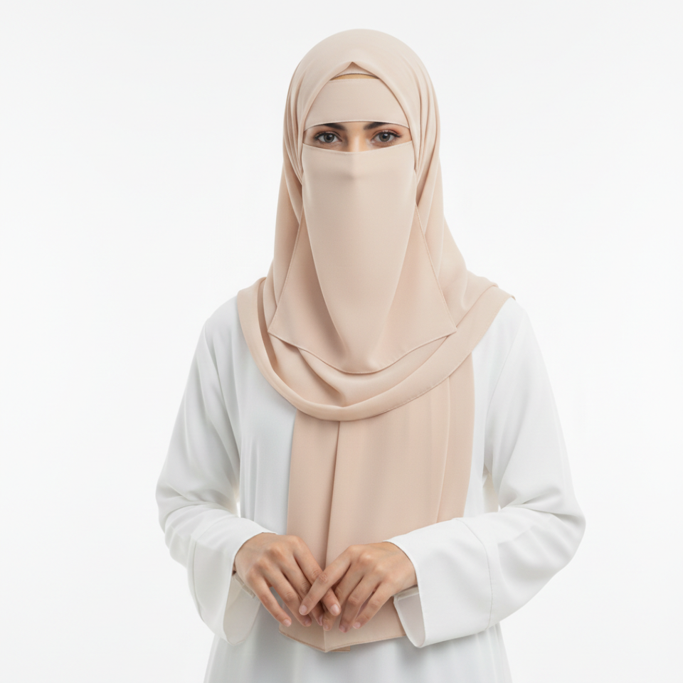 Forehead Niqab Patti Stole with Cap – Stylish & Comfortable Hijab Accessory for Women & Girls
