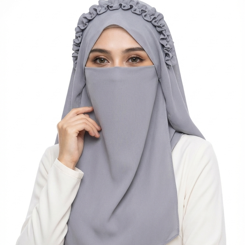 Ready-to-Wear Crown Hijab with Niqab & Cap for Women and Girls – Stylish, Comfortable & Easy Wear