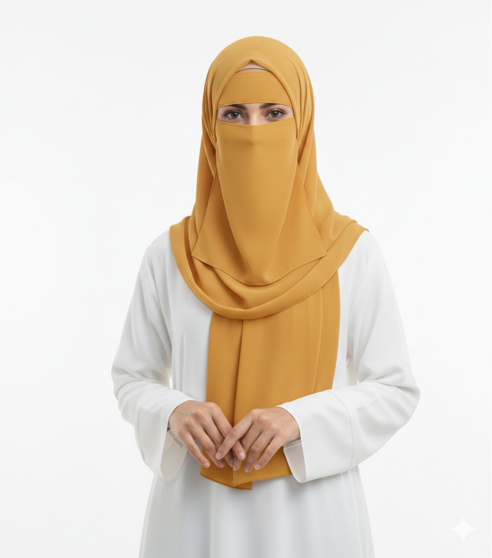 Forehead Niqab Patti Stole with Cap – Stylish & Comfortable Hijab Accessory for Women & Girls