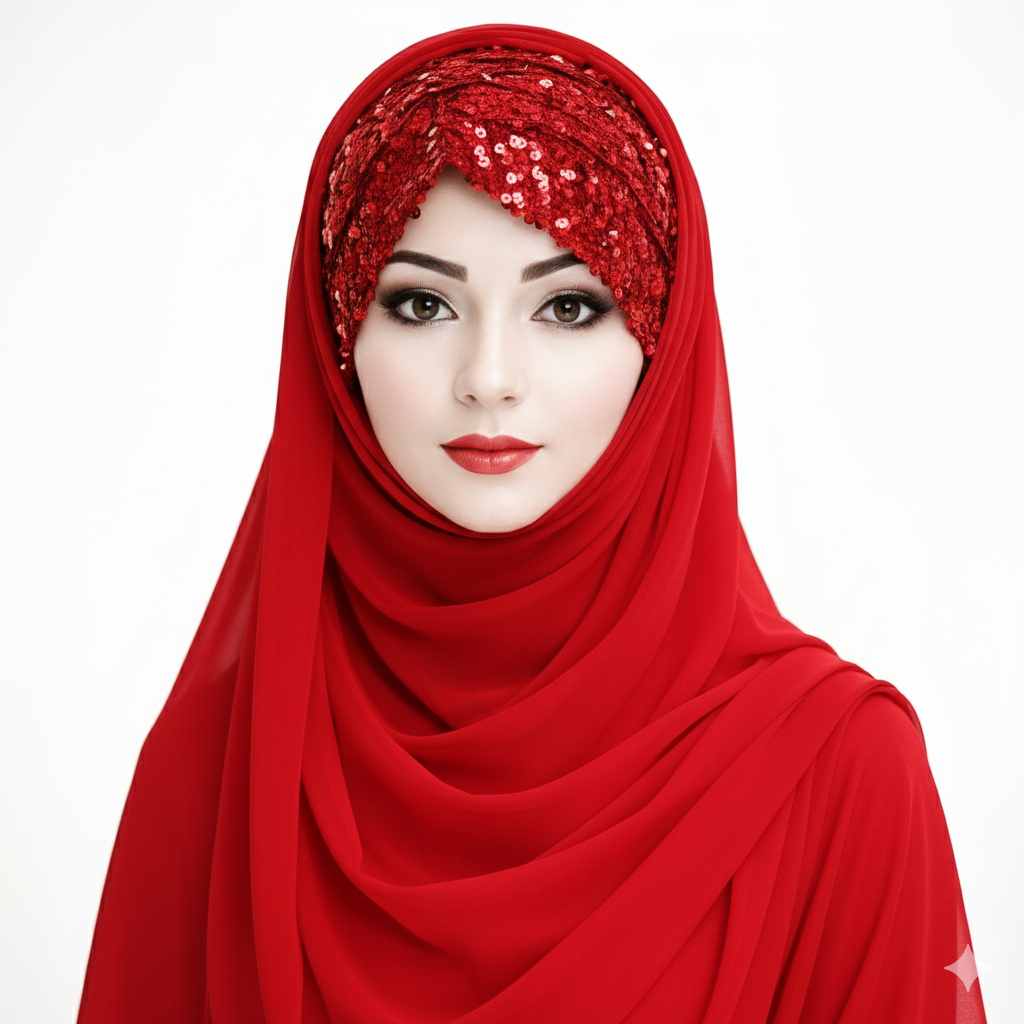 Shining Star Fancy Ready-to-Wear Hijab Perfect for Wedding & Party Wear (Black Color)