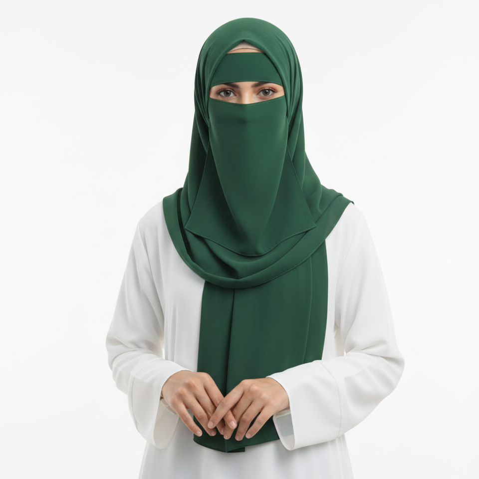 Forehead Niqab Patti Stole with Cap – Stylish & Comfortable Hijab Accessory for Women & Girls