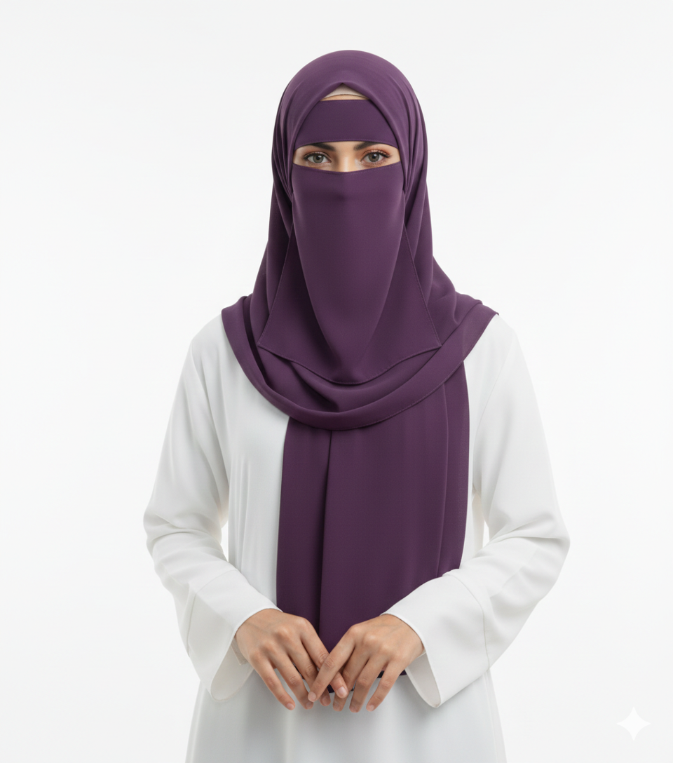 Forehead Niqab Patti Stole with Cap – Stylish & Comfortable Hijab Accessory for Women & Girls