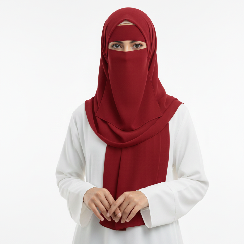 Forehead Niqab Patti Stole with Cap – Stylish & Comfortable Hijab Accessory for Women & Girls