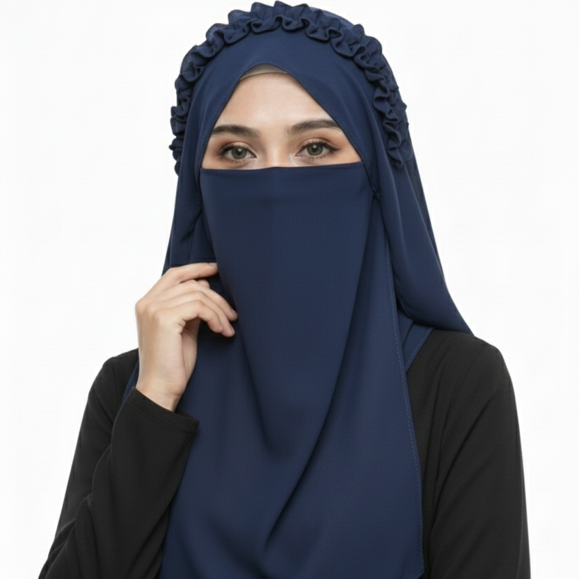 Ready-to-Wear Crown Hijab with Niqab & Cap for Women and Girls – Stylish, Comfortable & Easy Wear