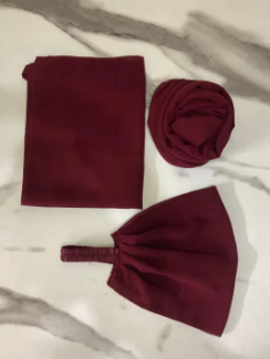 Chiffon 3in1 Set | Hijab + Dori Niqab + Cap – Luxury Top Quality for Girls & Women