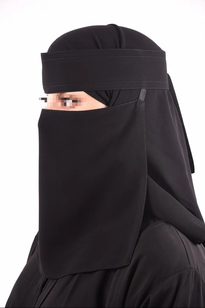 Premium Black Saudi Tie-Back Niqab