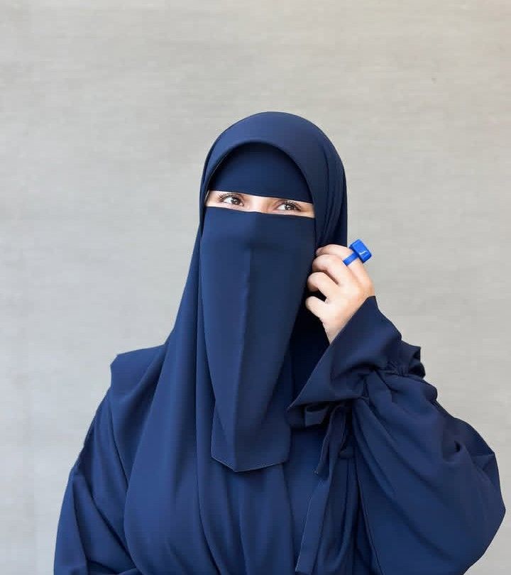 Navy Blue Niqab Abaya Set