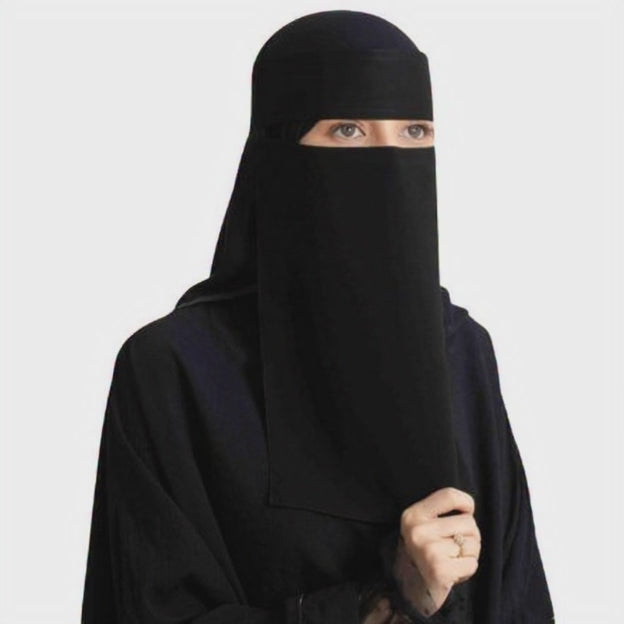 ✨ Premium Black Saudi Tie-Back Niqab Patti – Elegant & Comfortable ✨