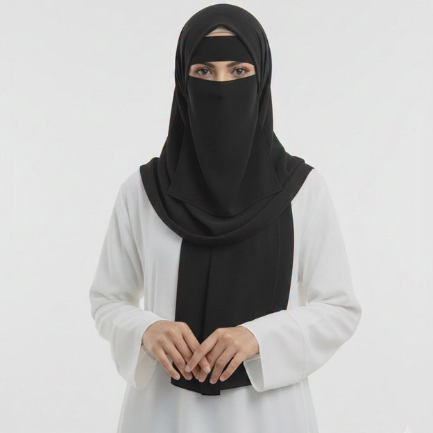 Forehead Niqab Patti Stole with Cap – Stylish & Comfortable Hijab Accessory for Women & Girls