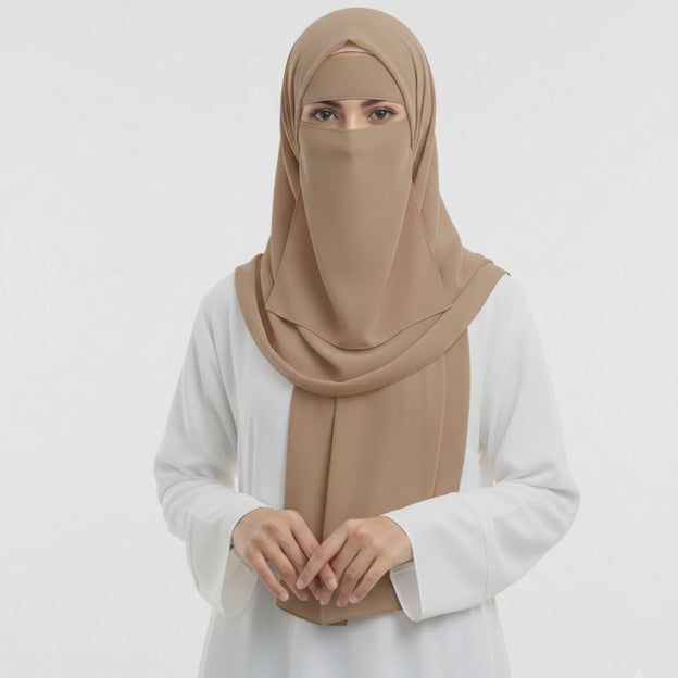 Forehead Niqab Patti Stole with Cap – Stylish & Comfortable Hijab Accessory for Women & Girls