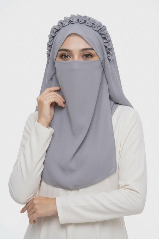 Ready-to-Wear Crown Hijab with Niqab & Cap for Women and Girls – Stylish, Comfortable & Easy Wear