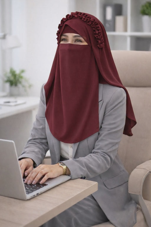 Ready-to-Wear Crown Hijab with Niqab & Cap for Women and Girls – Stylish, Comfortable & Easy Wear