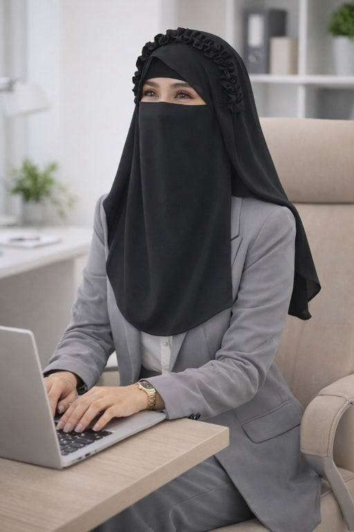 Ready-to-Wear Crown Hijab with Niqab & Cap for Women and Girls – Stylish, Comfortable & Easy Wear