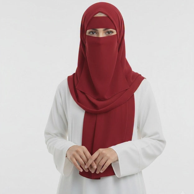 Forehead Niqab Patti Stole with Cap – Stylish & Comfortable Hijab Accessory for Women & Girls