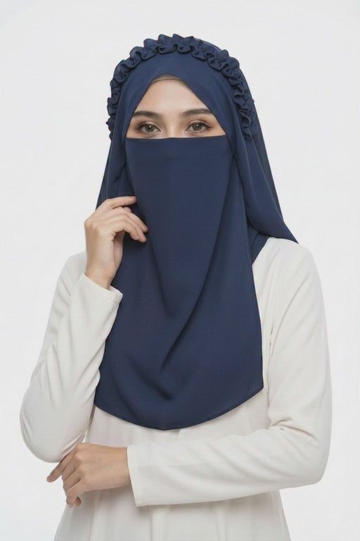 Ready-to-Wear Crown Hijab with Niqab & Cap for Women and Girls – Stylish, Comfortable & Easy Wear