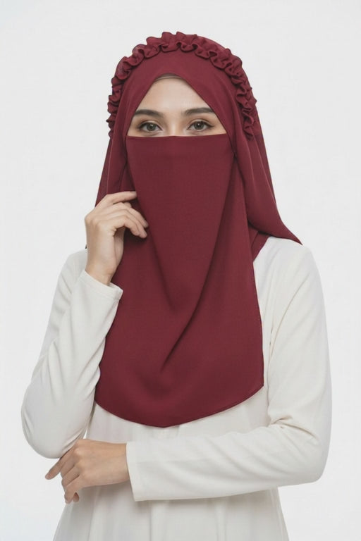 Ready-to-Wear Crown Hijab with Niqab & Cap for Women and Girls – Stylish, Comfortable & Easy Wear